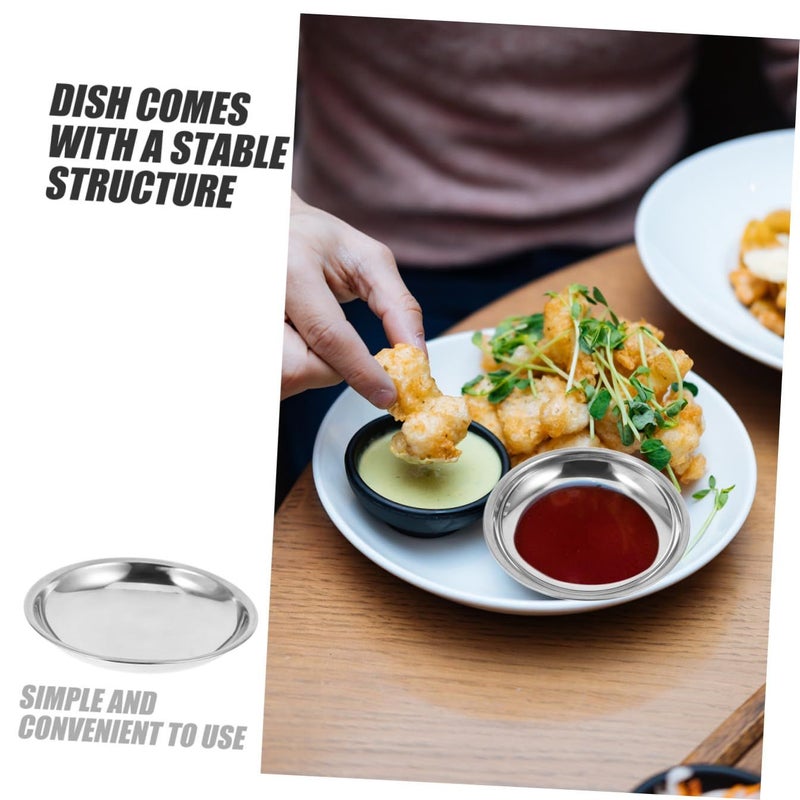 5 Thickened Disc Round Tray Chips And Dip Serving Dish Sauce Plate Soy Dipping Dishes - Image 4