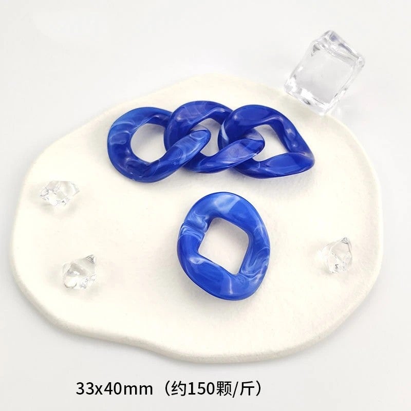 Bluejw Detachable Bicolor Acrylic Resin Chain Strap for Cross Body Bag & Phone – Replaceable Watch Strap Alternative, Cuban Link Design with Holo Finish - Image 1