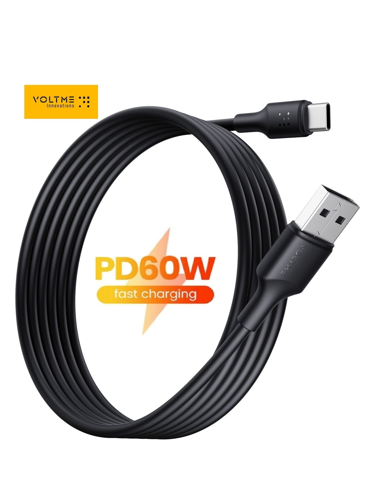 60W USB Type-A to Type C Fast Charging Cable 3M (10FT), Made of Durable Silicone, Compatible with iPhone Air, iPhone 17 / 17 Pro / 17 Pro Max, iPhone 16 / 16 Pro Max / 16 Plus / 15 Pro / 15 Plus / 15 Pro Max, iPad Mini 6 / iPad Pro 2022, MacBook Air, Samsung Galaxy S25 / S24 / S23, and All Devices with USB C Port - Tangle-Free and Supports High-Speed Data Transfer - (Black)