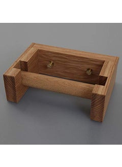 ODEJIA ODEJIA Wooden Toilet Paper Holder in Bathroom Toilet Paper roll Holder 1 Toilet Paper roll Hanger Wooden Brown Wall Toilet Roll Holder Rustic Solid Wood Tissue Holder  - Image 2