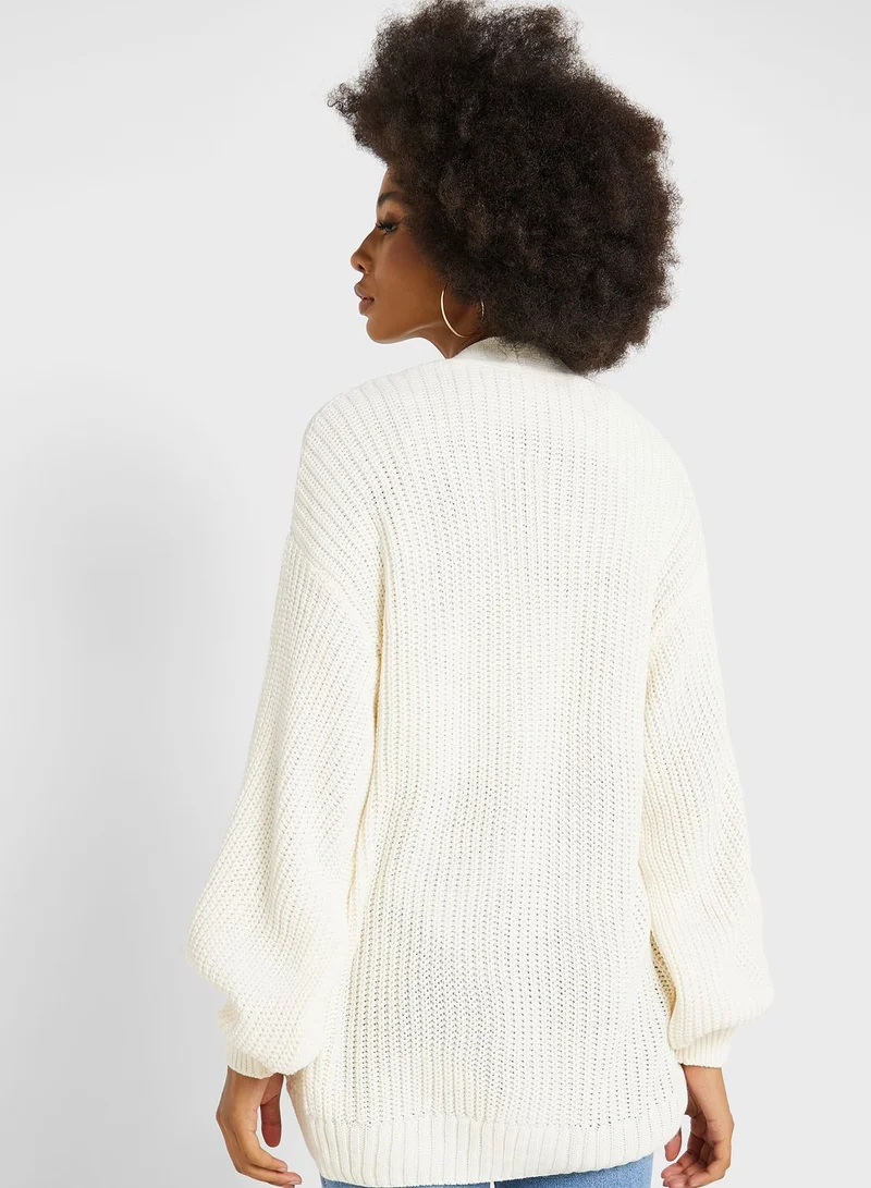 NEW LOOK Balloon Sleeve Front Open Cardigan
