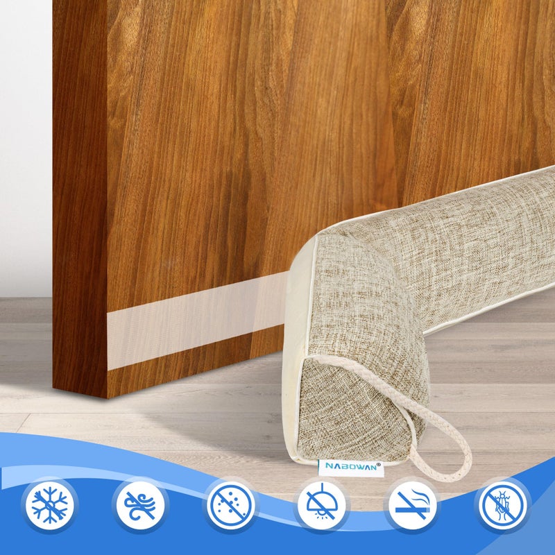 NABOWAN 38" Weighted Under Door Draft Stopper -Triangular Door Draft Blocker with Hook Loops for Easy Install, Save Energy, Home Room Essentials - Image 5