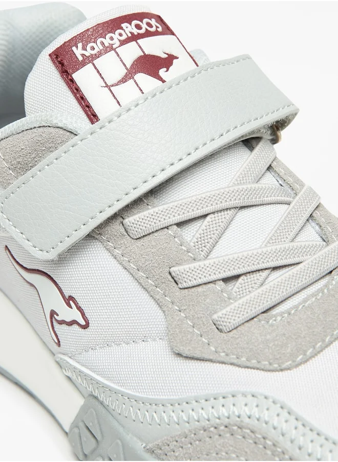 كانغاروس Boys' Logo Embossed Walking Shoes with Hook and Loop Closure