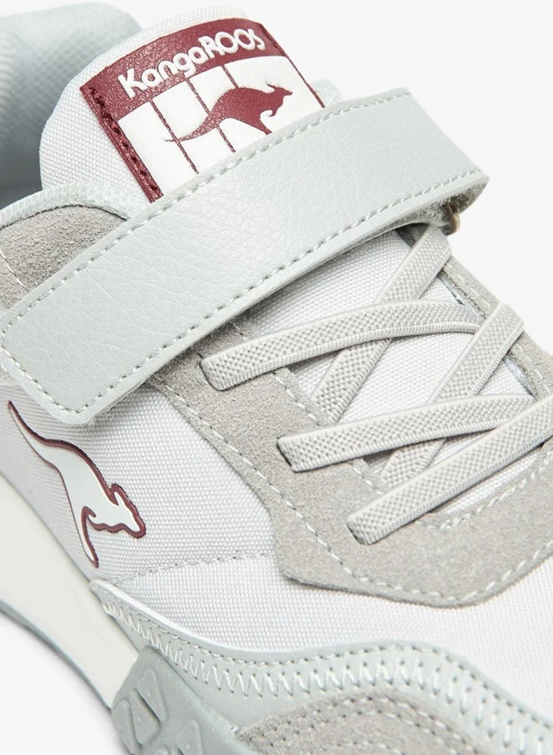 kangaROOS GREY Boys' Logo Embossed Walking Shoes with Hook and Loop Closure for Men | Best Price UAE