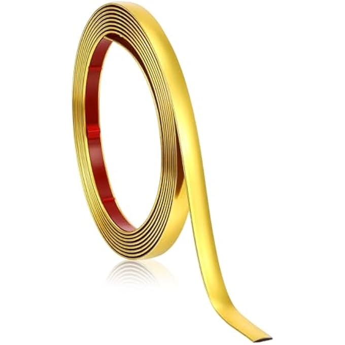 GOLD TRIM PEEL AND STICK DECORATION STRIP SELF ADHESIVE MOLDING FOR MIRROR FRAME BORDER WALL MOLDING, CEILING TRIM, ACCENT HOME DECORATION TAPE DECOR STRIP DECORATIVE FOR CABINETS, BACKGROUND WALLS - Image 2