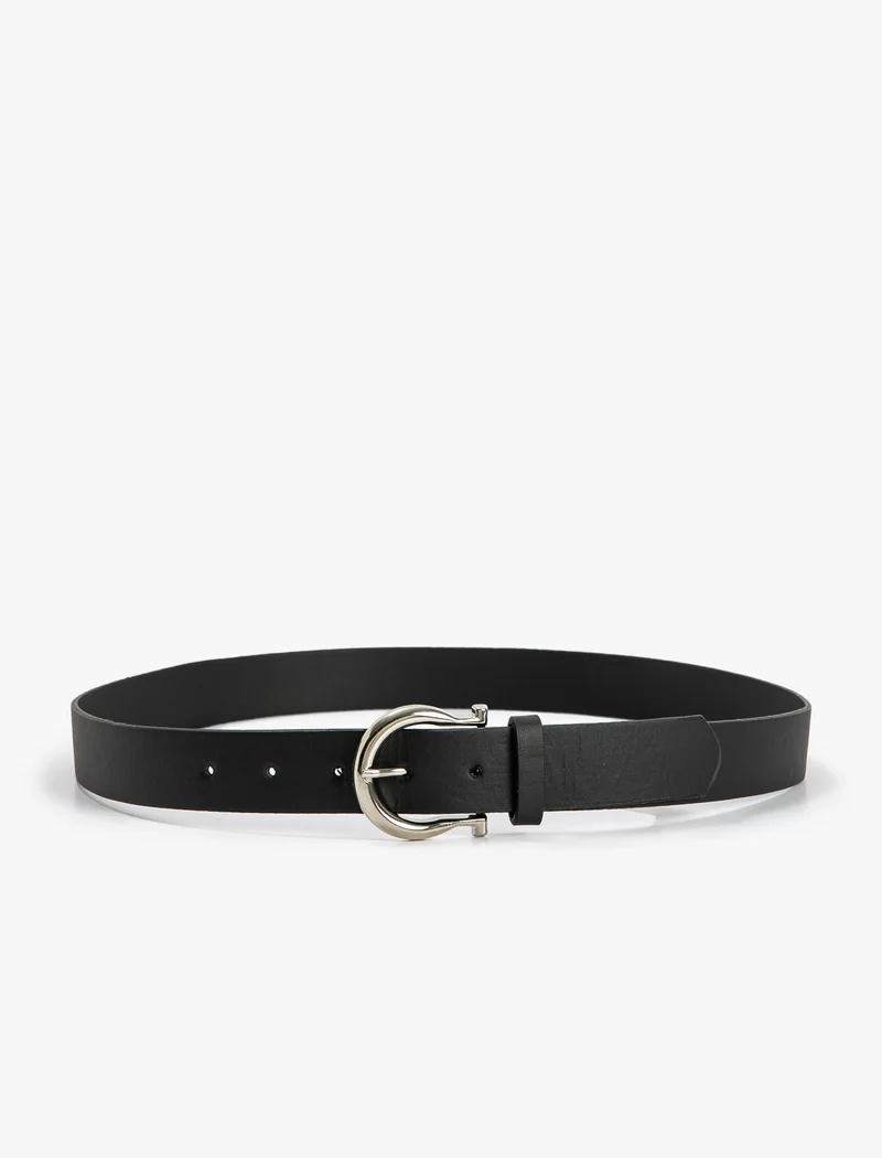 كوتون Metal Buckle Detail Faux Leather Belt