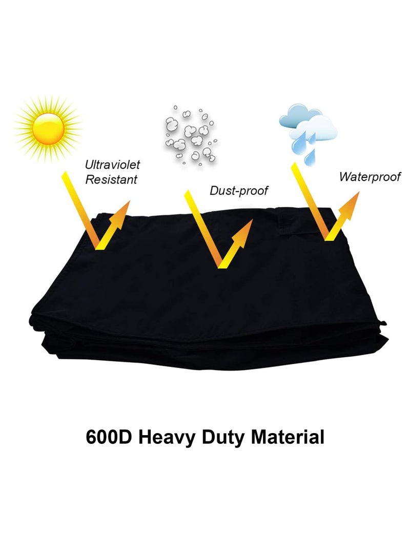 iBirdie Outdoor TV Cover 46 to 48 inch Weatherproof, Cover Size 44.5''L x 27.5''H, Waterproof for Outside Flat Screen 46 to 48 inch TV, Black, 600D Thick Fabric Screen Protector with Bottom - Image 5
