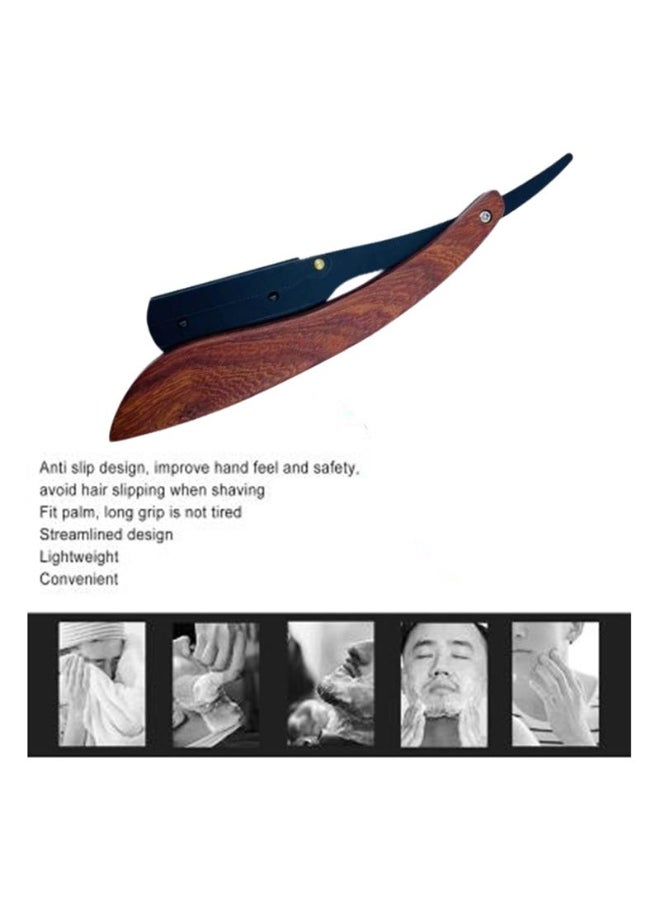 Estrico Professional Cut Throat Razor Kit, All Matte Black Straight Razor Barber Razor, Premium Quality Straight Edge Razor, Moustache Beard Shaving Razor, Single Blade Razor (Wooden Handle)  - Image 3
