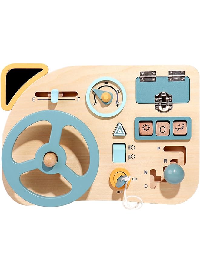 إي سي في في لعبة مونتيسوري عجلة قيادة السيارة للأطفال الصغار لوحة الأنشطة الحسية الخشبية للأطفال من سن 3 إلى 4 سنوات المهارات الحركية الدقيقة ألعاب الأطفال الصغار للأولاد والبنات - Image 1