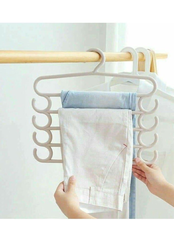 ماركة غير محددة - شماعه بناطيل والطرح والاكسسوارات من البلاستيك 5 دور( متعددة الالوان) - Image 1