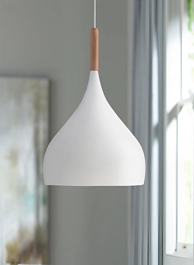 twixle Aluminium White Ceiling Hanging Light, Circlular Shape Pendant for Dining Table, Living Room, Bedroom, Restaurant, Office, Cafe, Pendant Lamp (Bulb Not Included) (9 Inchi White) (Pack of 1) - Image 1