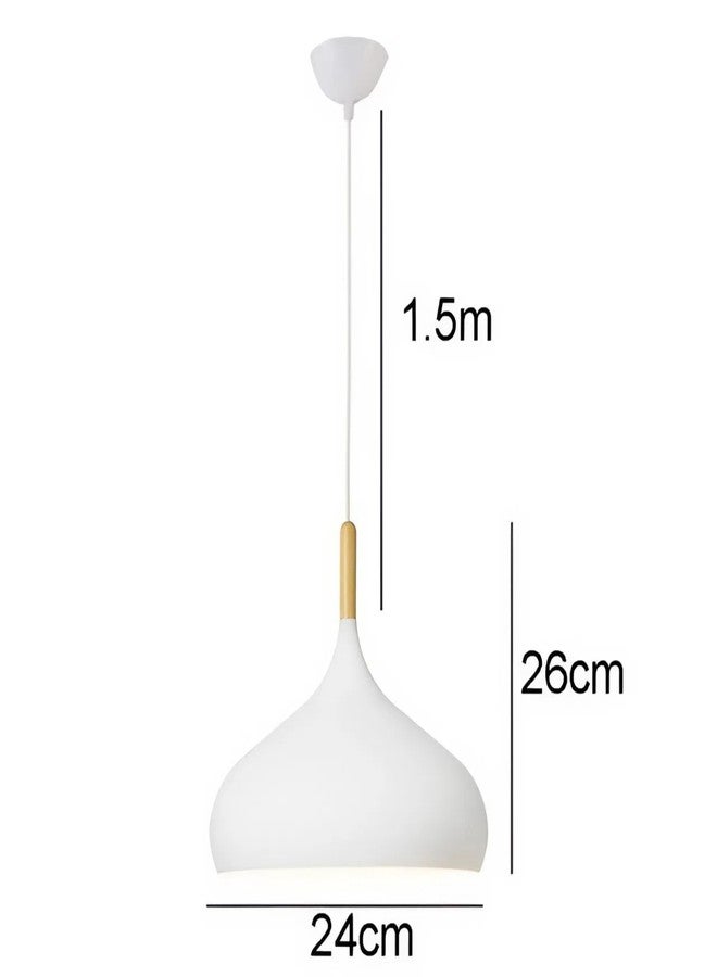twixle Aluminium White Ceiling Hanging Light, Circlular Shape Pendant for Dining Table, Living Room, Bedroom, Restaurant, Office, Cafe, Pendant Lamp (Bulb Not Included) (9 Inchi White) (Pack of 1) - Image 4