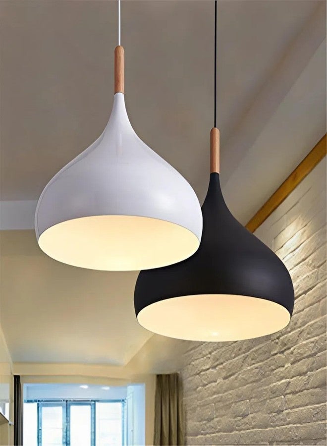 twixle Aluminium White Ceiling Hanging Light, Circlular Shape Pendant for Dining Table, Living Room, Bedroom, Restaurant, Office, Cafe, Pendant Lamp (Bulb Not Included) (9 Inchi White) (Pack of 1) - Image 5