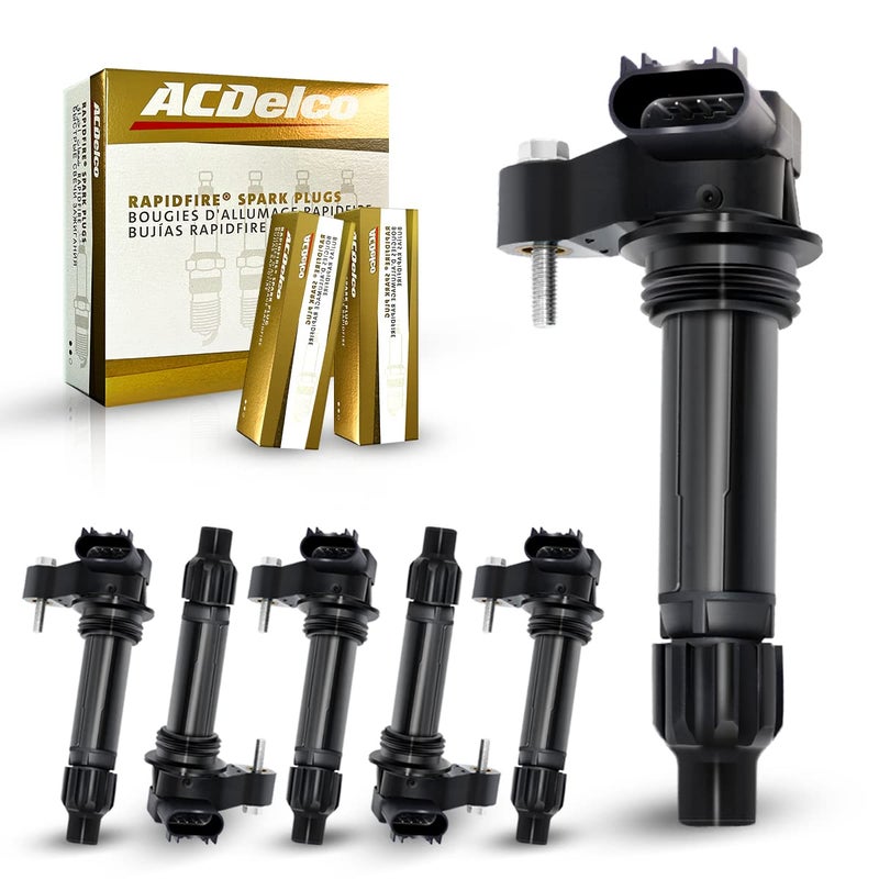 MAS Set of 6 Ignition Coils PackPlatinum Spark Plugs Compatible with Saturn Outlook Buick Enclave Chevrolet Caprice Traverse Cadillac CTS SRX GMC Replacement for UF569 C1555 5C1612