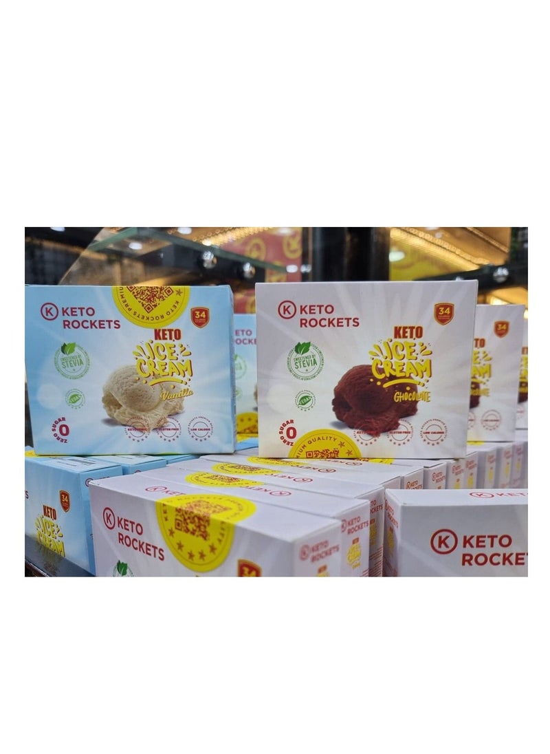 KETO ROCKETS - Ice Cream Vanilla Keto- Diet- Zero Sugar- 56 Gram - Image 1
