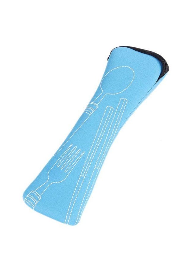 New Portable Pillow Bag Knife Fork Chopsticks Bag Soft 1Pc Air Cotton Zipper Travel Cutlery Bag Storage Supplies