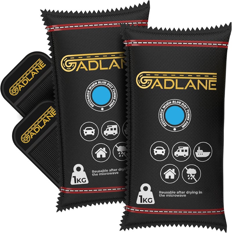 GADLANE X-Large Reusable Car Dehumidifier 1KG - 2 Pack with Anti-Slip Mat - Image 1
