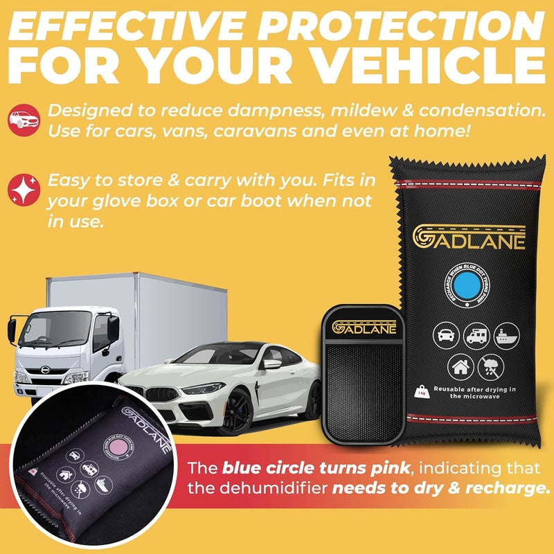 GADLANE X-Large Reusable Car Dehumidifier 1KG - 2 Pack with Anti-Slip Mat - Image 5