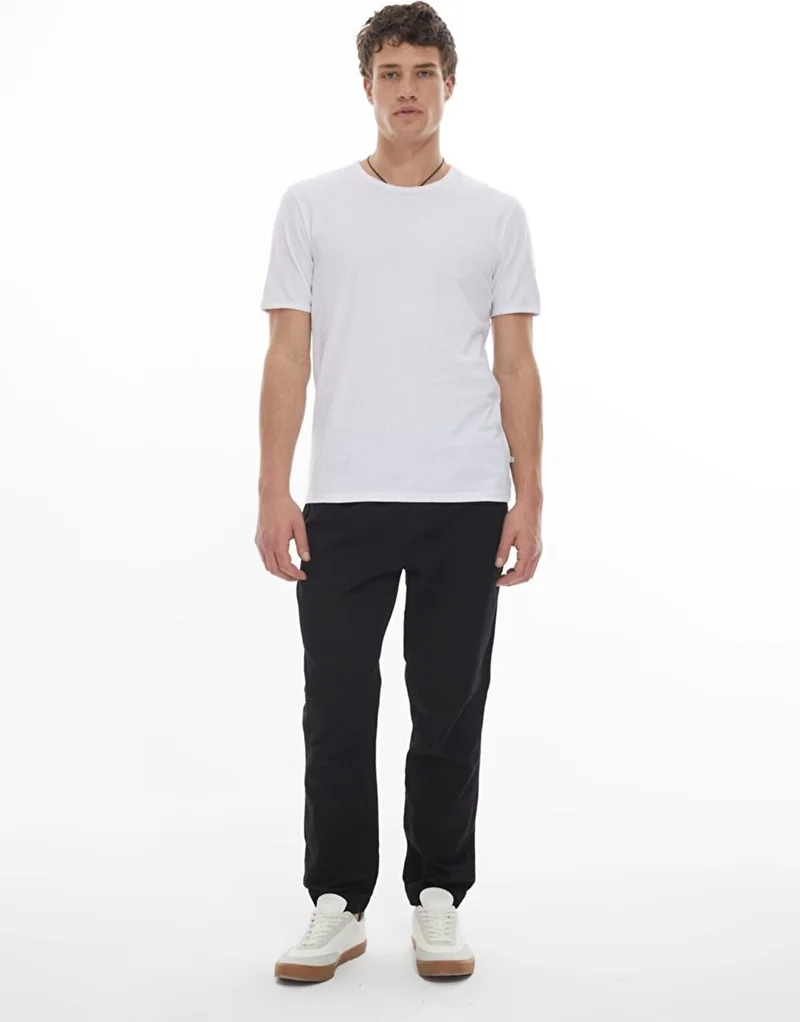 Men's Fit Jogger Waist Black Pants