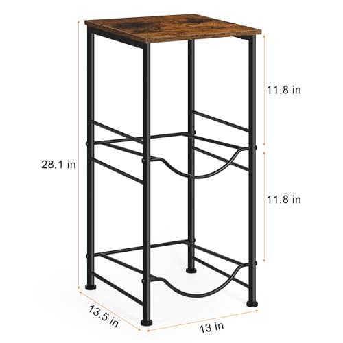BTY Water Bottle Holder Organizer 5 Gallon Water Jug Holder with Top Shelves 2 Tier Water Cooler Jug Storage Rack Heavy Duty Water Dispenser Stand for 5 Gallon Bottle Kitchen Office Living Room Brown - Image 2