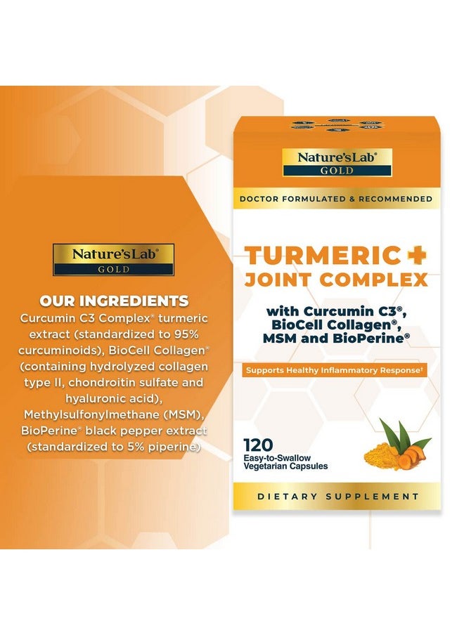 Nature's Lab - Gold Turmeric Joint Complex Biocell Collagen Hyaluronic Acid C3 Curcumin Msm 120 Capsules - Image 1