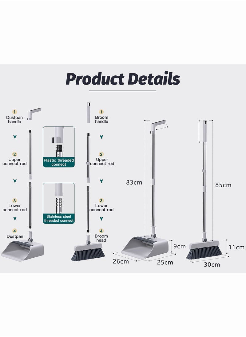 Broom and Dustpan Set with floor brush, 3-in-1 household cleaning kit with 180°Rotating Head and Dustpan Teeth, Upright storage Broom Set for Home Kitchen Bathroom Office - pzsku/Z872E5B9C8F447C0DA3CFZ/45/_/1724385209/b1161824-c1d6-4317-b350-b45cd1b44a64