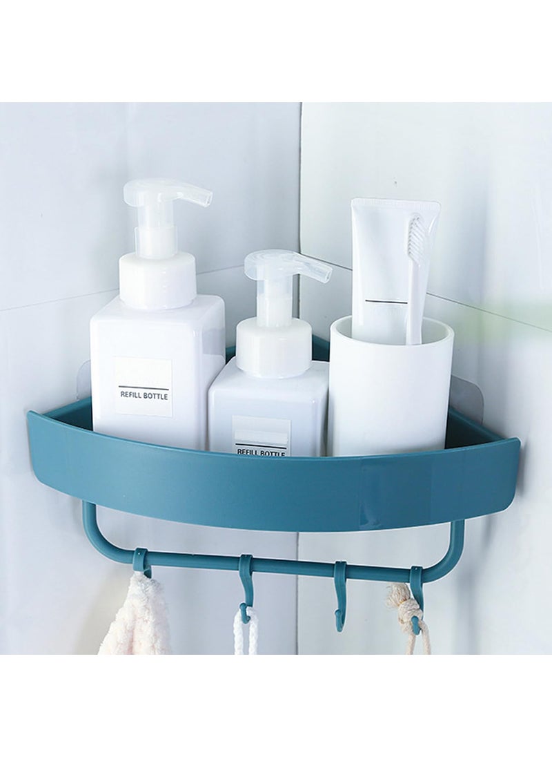svk dream SVK DREAM 1 Pc Magic Sticker Multipurpose Drain Design Plastic Shelf Wall Storage Corner Rack Box Towel Holder with 4 Hook for Bathroom, Kitchen, (1pc Multicolor)  - Image 1