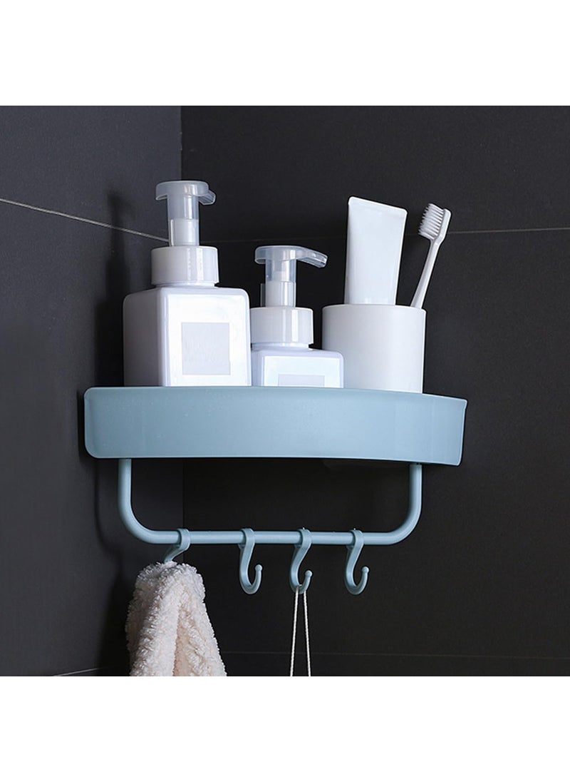 svk dream SVK DREAM 1 Pc Magic Sticker Multipurpose Drain Design Plastic Shelf Wall Storage Corner Rack Box Towel Holder with 4 Hook for Bathroom, Kitchen, (1pc Multicolor)  - Image 2