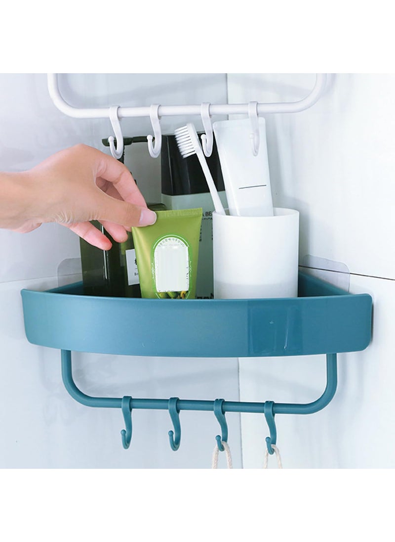 svk dream SVK DREAM 1 Pc Magic Sticker Multipurpose Drain Design Plastic Shelf Wall Storage Corner Rack Box Towel Holder with 4 Hook for Bathroom, Kitchen, (1pc Multicolor)  - Image 4