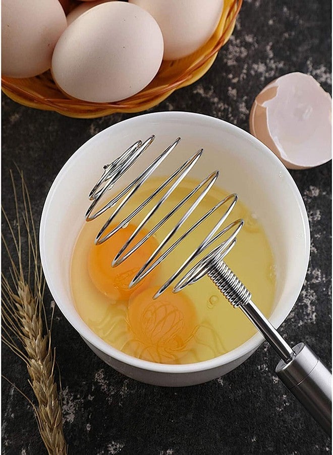 SUNBEET Dough Whisk Food Grade 304 Stainless Steel Hand xer Bread Whisk 8.5 Inch Danish Whisk Dough Scraper Baking Tool for Bread Pastry or Pizza Dough Silver (Steel Spiral Egg Beater) - Image 5