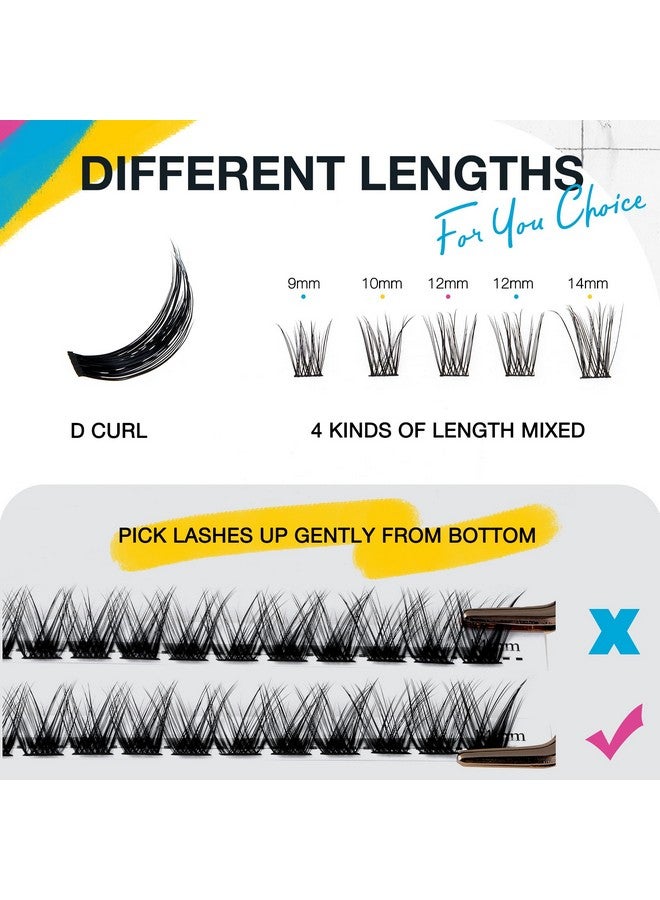 Lash Clusters Lash Extension 60 Pcs Cluster Lashes D Curl 914Mm Eyelash Clusters Individual Lashes Cluster Fluffy And Wispy Diy Eyelash Extension (Lashes5)