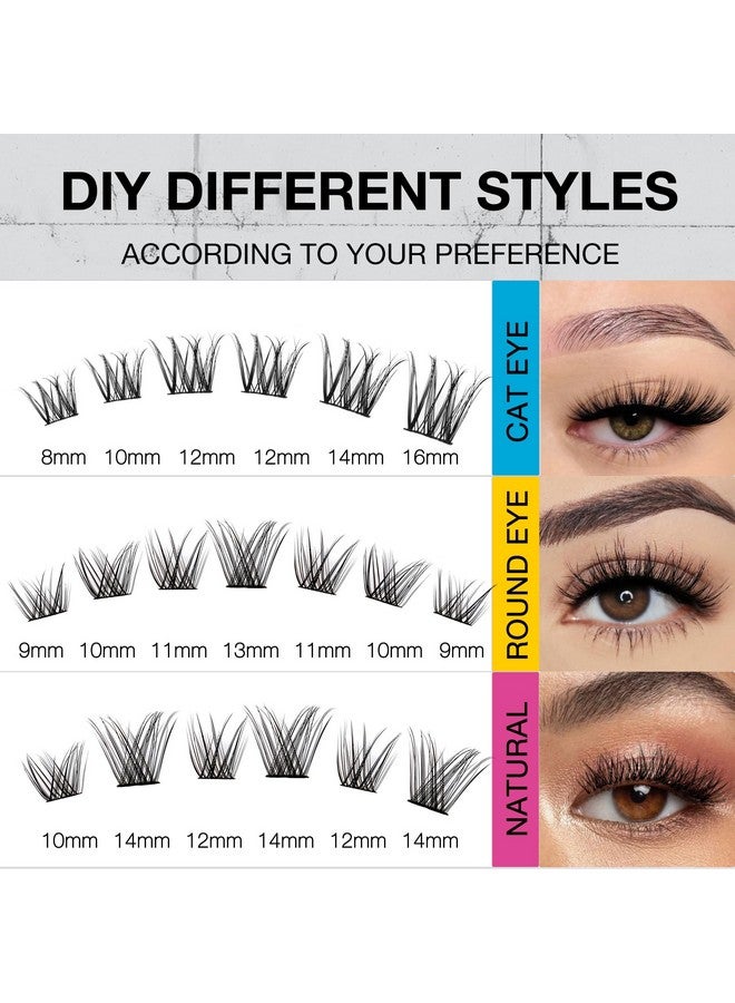 Lash Clusters Lash Extension 60 Pcs Cluster Lashes D Curl 914Mm Eyelash Clusters Individual Lashes Cluster Fluffy And Wispy Diy Eyelash Extension (Lashes5)