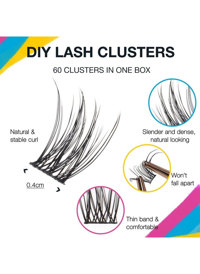 Lash Clusters Lash Extension 60 Pcs Cluster Lashes D Curl 914Mm Eyelash Clusters Individual Lashes Cluster Fluffy And Wispy Diy Eyelash Extension (Lashes5)
