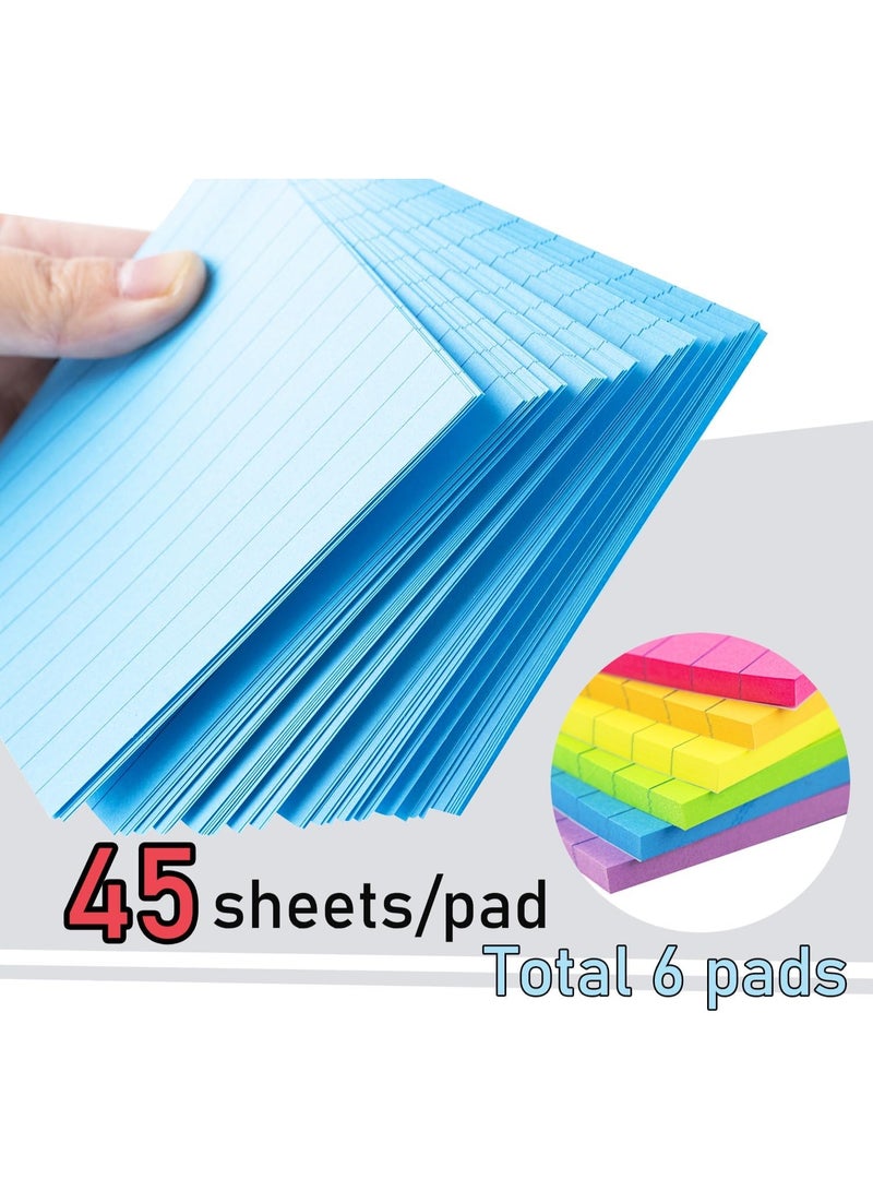 نيمبوت ورق ملاحظات لاصق مسطر مقاس 4 × 6 انش، ورق ملاحظات ملون فائق اللصق، 45 ورقة/لوحة، 6 وسادات/عبوة - Image 5
