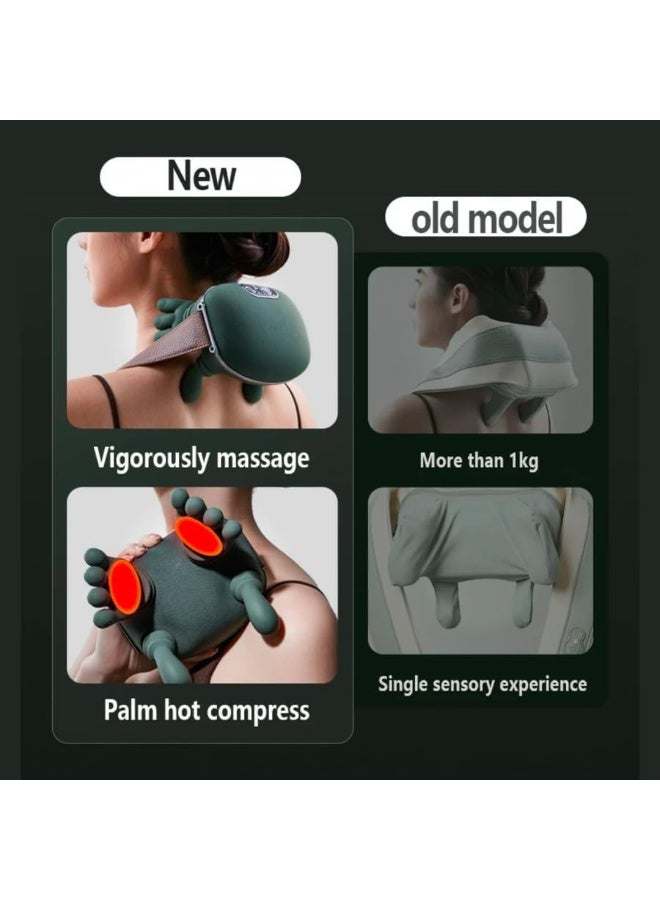 إلترازون Bionic Heated Massager – Portable 4D Shiatsu Neck, Shoulder & Back Massager with Deep Tissue Kneading, Simulated Human Hand Pressure, Heat Therapy, Pain Relief Support, Muscle Relaxation, Ergonomic Design & Easy Controls – Green Electric Massager for Home, Office & Travel - Image 4