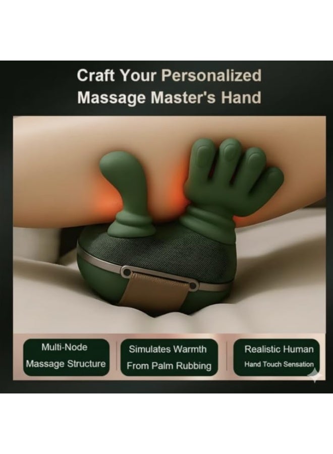 إلترازون Bionic Heated Massager – Portable 4D Shiatsu Neck, Shoulder & Back Massager with Deep Tissue Kneading, Simulated Human Hand Pressure, Heat Therapy, Pain Relief Support, Muscle Relaxation, Ergonomic Design & Easy Controls – Green Electric Massager for Home, Office & Travel - Image 2