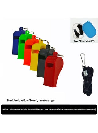 High-pitched Whistle Children's Whistle Plastic Whistle Survival Whistle Football Referee Whistle Physical Education Teacher Emergency Whistle-Color:Oval Storage Box With Lanyard And Mouthguard (default Black) - pzsku/Z872E99ED7692BA237809Z/45/_/1741258408/8ee0625a-9f5b-4422-8f87-6dd1a3204ede