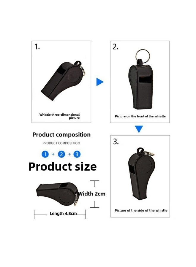 High-pitched Whistle Children's Whistle Plastic Whistle Survival Whistle Football Referee Whistle Physical Education Teacher Emergency Whistle-Color:Oval Storage Box With Lanyard And Mouthguard (default Black)