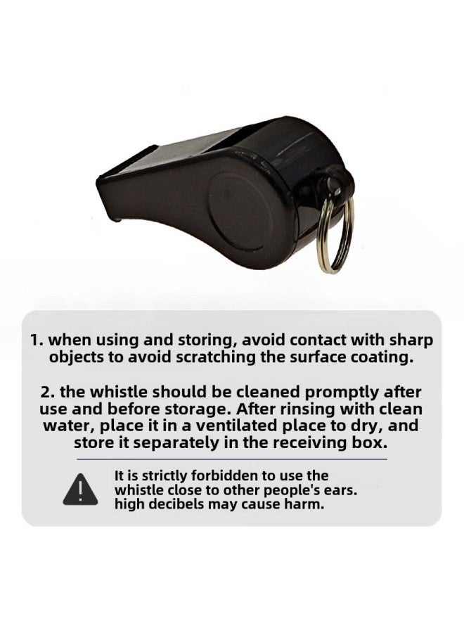 High-pitched Whistle Children's Whistle Plastic Whistle Survival Whistle Football Referee Whistle Physical Education Teacher Emergency Whistle-Color:Oval Storage Box With Lanyard And Mouthguard (default Black)