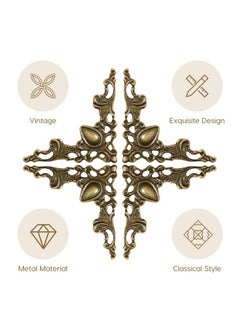WINOMO 24 Pcs Corner Protectorvintage Metal Book Corner Protector Album Corner Decorative Protector Cover (Antique Bronze)  - Image 3