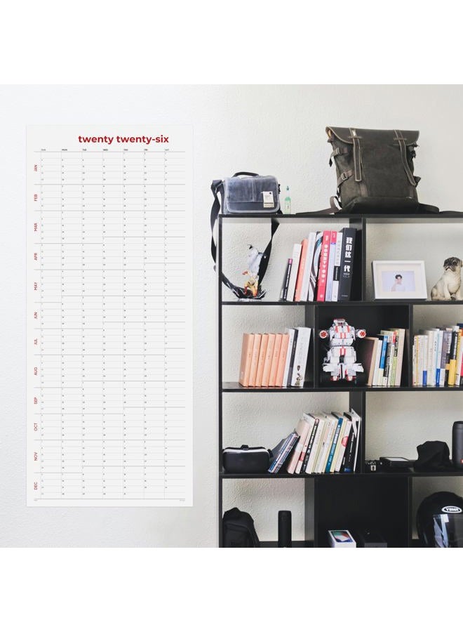 HADIGU Large Wall Calendar 2026 (39 x 17 inches - Rolled) Dry Erase Calendar for Wall, Erasable Wall Planner, Vertical Layout, Quality Large Print, Gloss Lamination, Minimalist Design. - Image 4