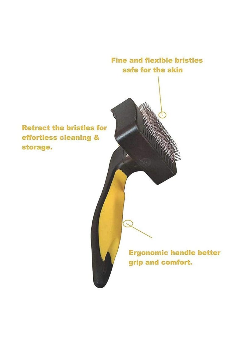 Spanker Dog Grooming Plastic Auto Slicker Self Cleaning Hair Brush for Dogs & Puppies - Color May Vary SSTP - Image 3