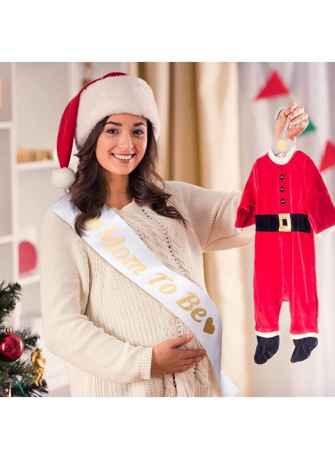 Baby Noah - Baby Shower Maternity Sash Belly Belt Mom To Be & Dad To Be Button Pin Pregnancy Maternity Flower Sash Belt For Gender Reveal (White) - Image 1