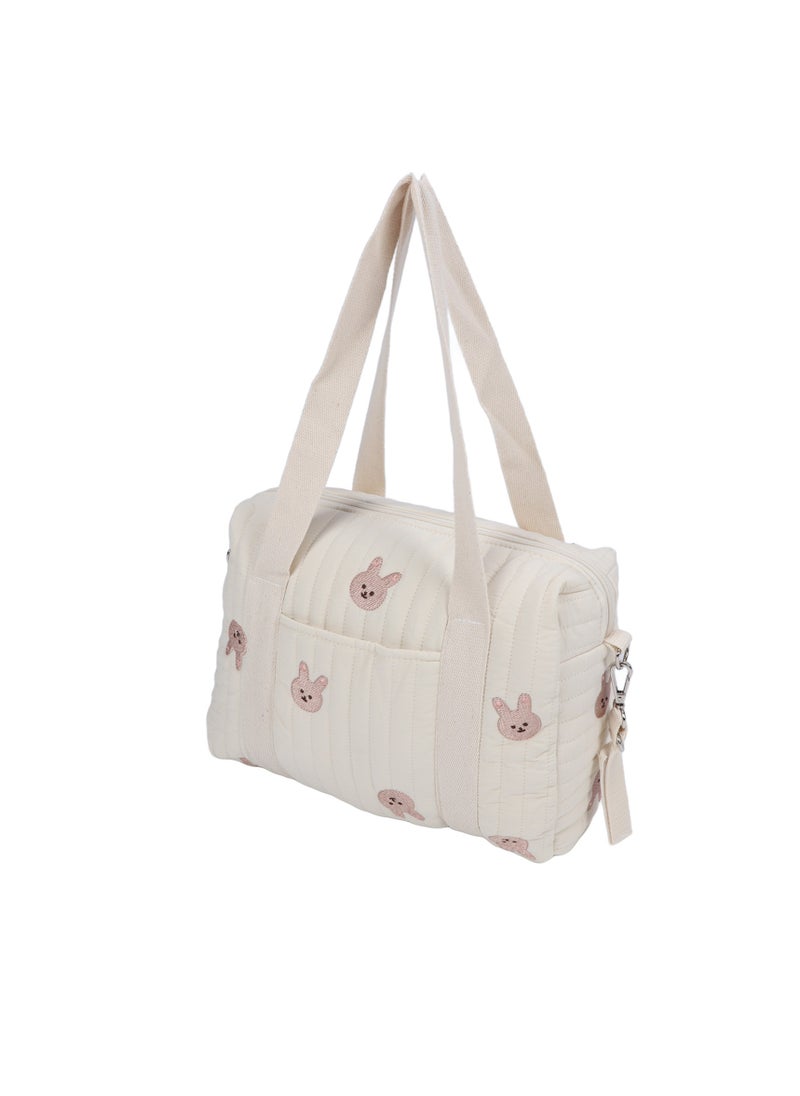 Velaurs Multifunctional Stroller Storage Bag, Diaper Bag, Zipper Embroidered Tote Bag Reusable (Rabbit)  - Image 2