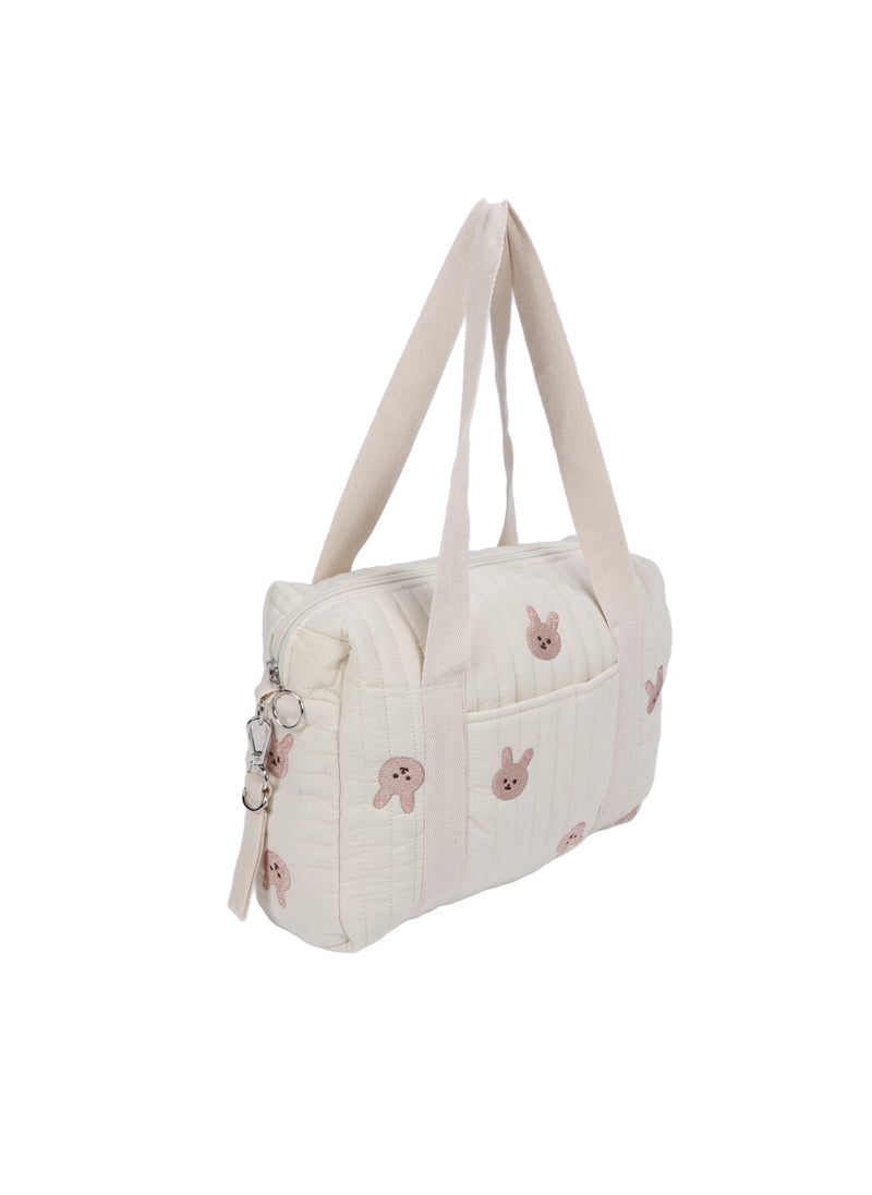 Velaurs Multifunctional Stroller Storage Bag, Diaper Bag, Zipper Embroidered Tote Bag Reusable (Rabbit)  - Image 3