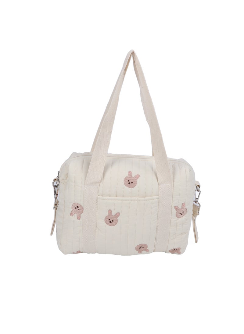 Velaurs Multifunctional Stroller Storage Bag, Diaper Bag, Zipper Embroidered Tote Bag Reusable (Rabbit)  - Image 4