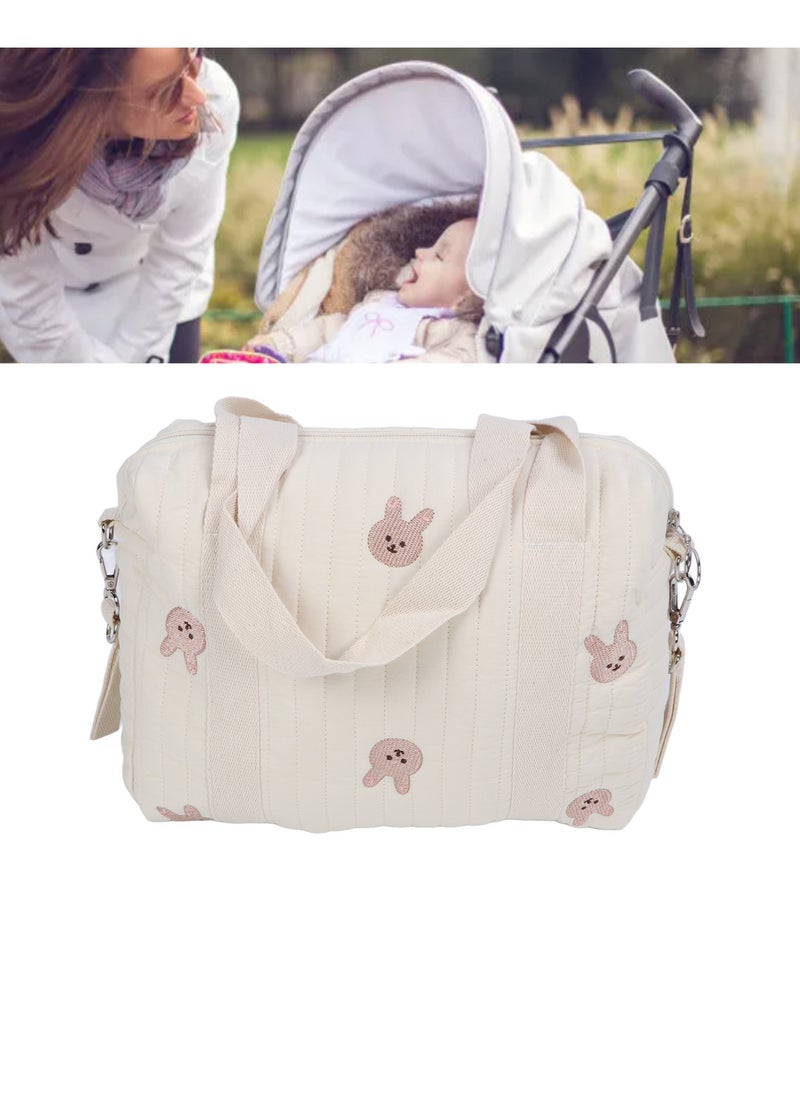 Velaurs - Multifunctional Stroller Storage Bag, Diaper Bag, Zipper Embroidered Tote Bag Reusable (Rabbit) - Image 1