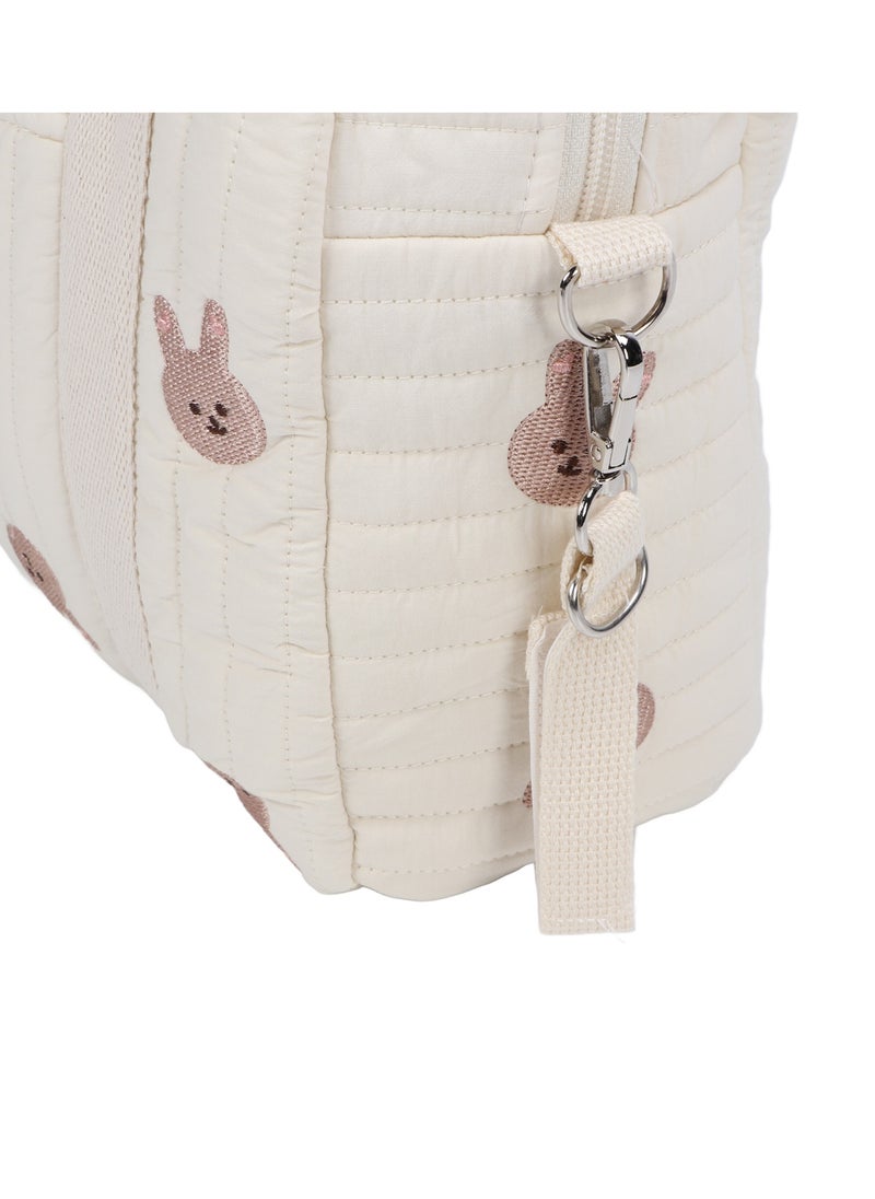 Velaurs - Multifunctional Stroller Storage Bag, Diaper Bag, Zipper Embroidered Tote Bag Reusable (Rabbit) - Image 1