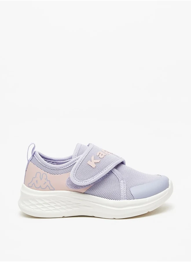 Kappa Girls Logo Textured Sports Shoes with Hook and Loop Closure