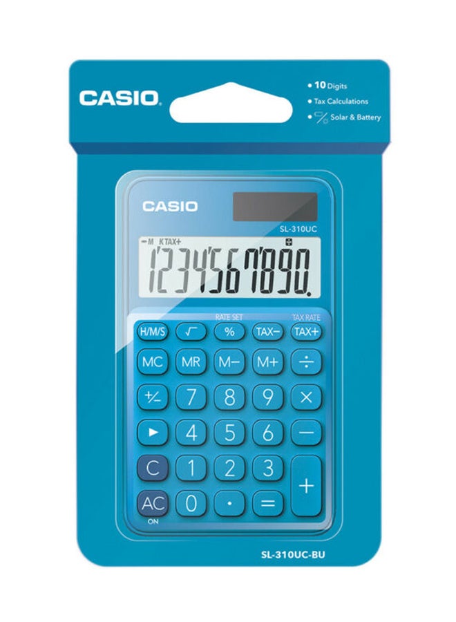 CASIO Portable Calculator SL-310UC-BU-N-DC Blue - Image 3